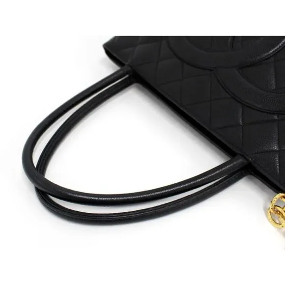 CHANEL Reissue Tote Matelasse Caviar Skin Black with Gold Hardware